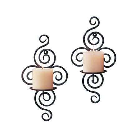 Work-Of-Art Wrought Iron Candle Wall Sconces WO70157
